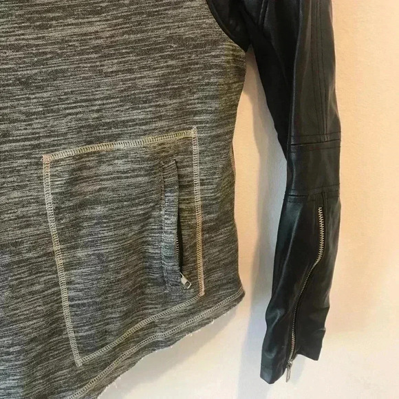 BlankNYC Sz S Open Cardigan Jacket Faux Leather - Picture 9 of 10